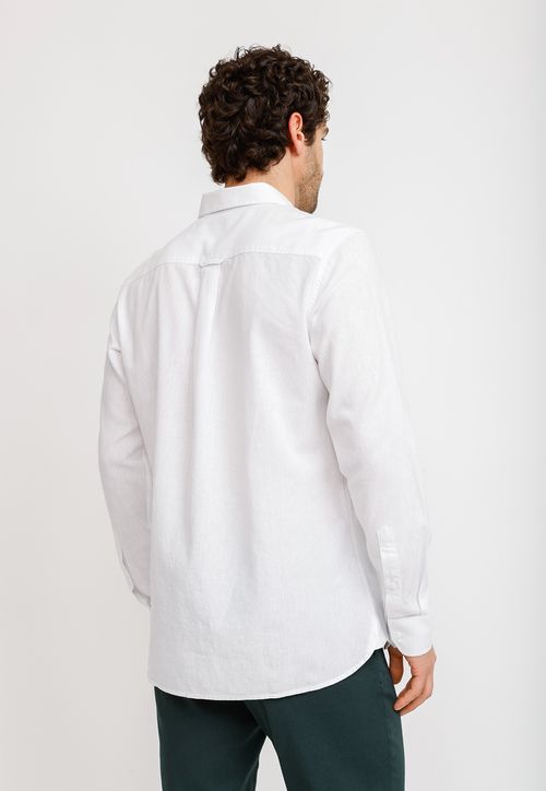 Camisa Lino Algodón Braulio Blanco
