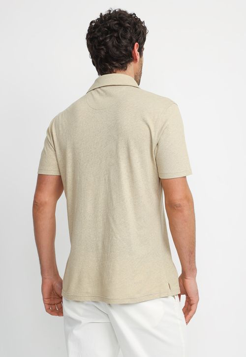 Polera Polo Lino Algodón Morrís Beige
