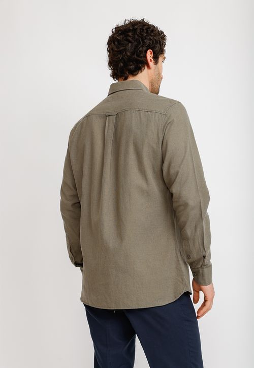 Camisa Lino Algodón Braulio Verde