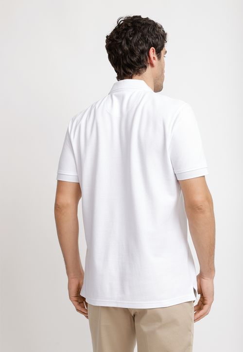 Polera Polo Pique Algodón Marini Blanco