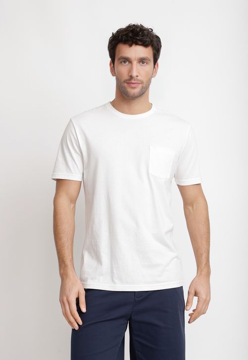 Polera Cuello C Algodón Pima Marcus Blanco