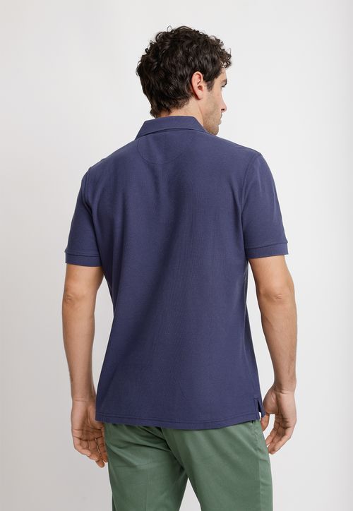 Polera Polo Pique Algodón Marini Azul Marino