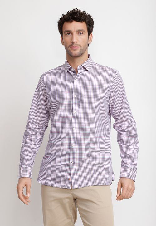 Camisa Cuadros Algodón Baudilio Coral