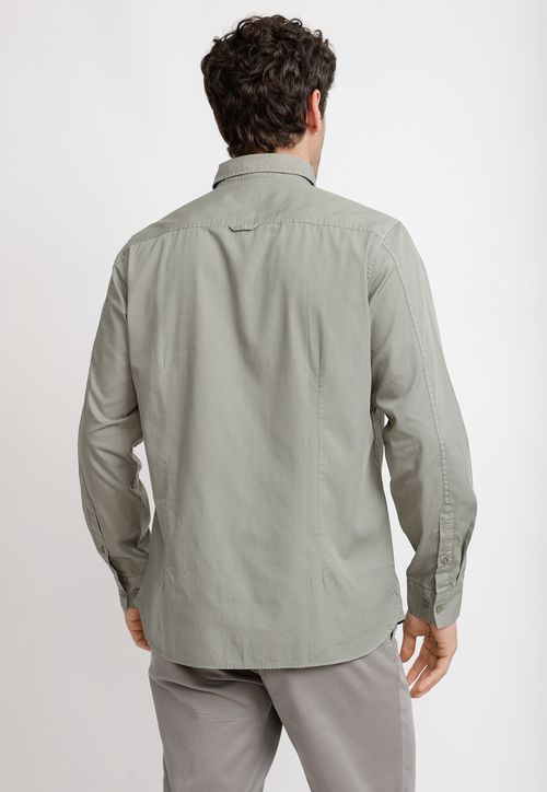 Camisa Lisa Algodón Basilio Verde