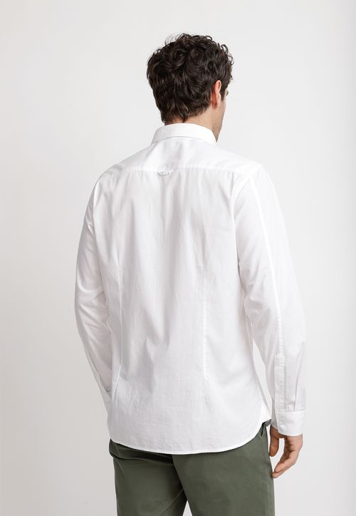 Camisa Lisa Algodón Basilio Blanco