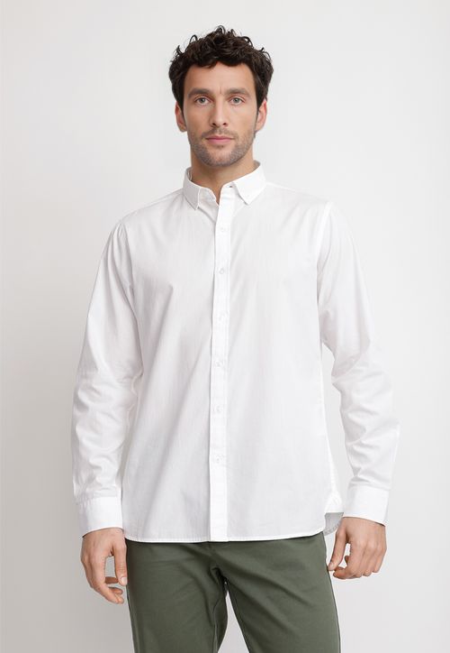 Camisa Lisa Algodón Basilio Blanco