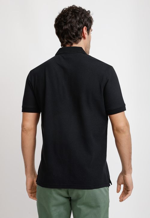 Polera Polo Pique Algodón Marini Negro