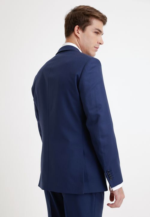Chaqueta Formal Hombre Lana S100'S Liso Slim Perfect Suit Azulino