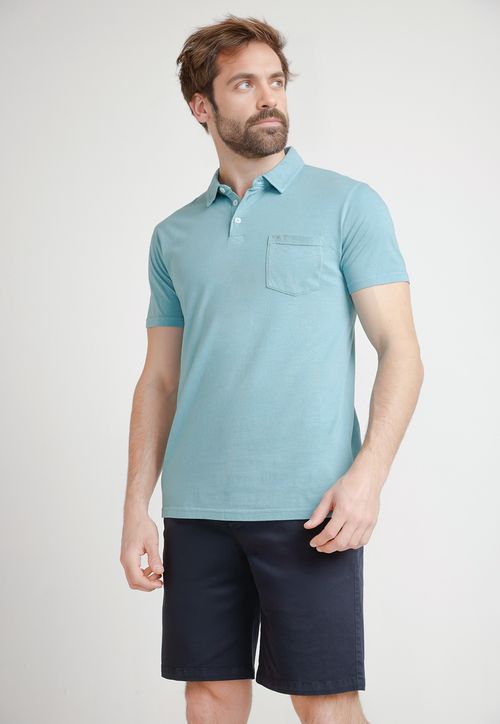 Polera Hombre Algodón Polo Slim Marc Menta