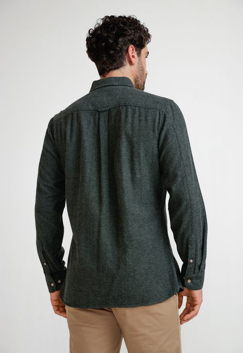 Camisa Franela Hombre Bernabeu Verde Oscuro
