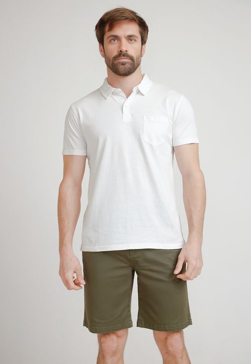 Polera Hombre Algodón Polo Slim Marc Ecru