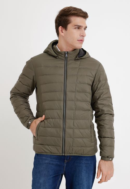 Parka Hombre Acolchada Pluma Verde