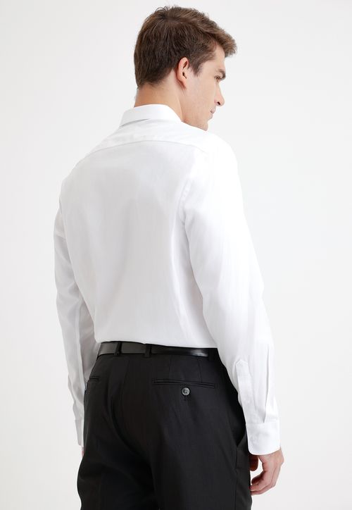 Camisa Formal Hombre Non Iron Algodón Liso Blanco