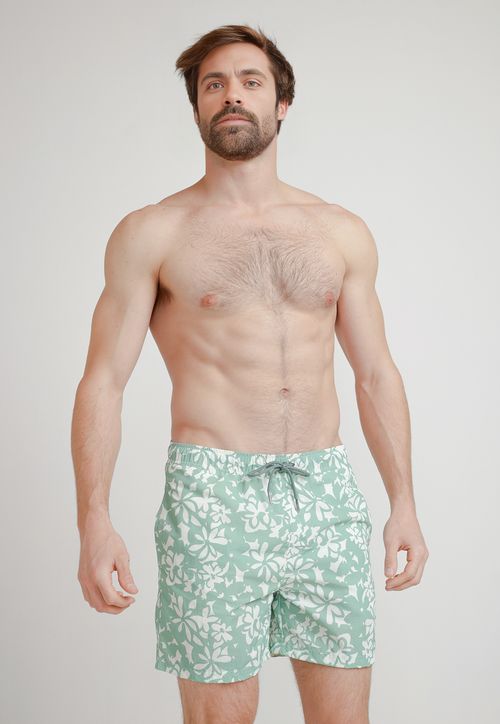 Traje De Baño Hombre Poliéster Estampado Slim Juma Menta