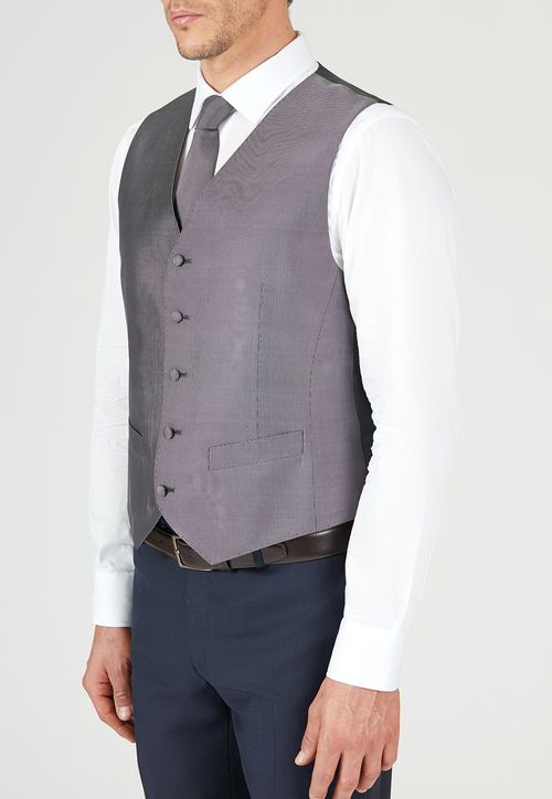 Gilet  Formal Hombre Regular Fit Luxury Seda Gris Marengo