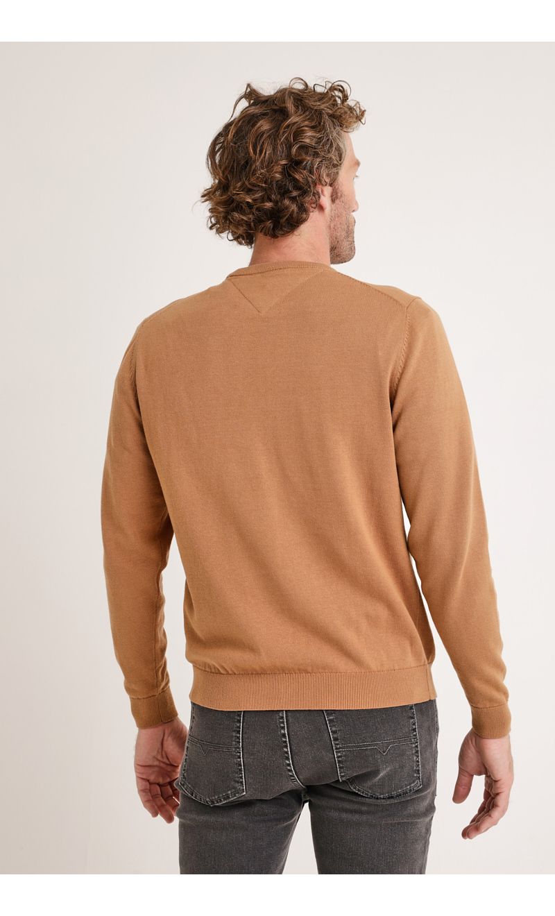 Sweater hombre cuello redondo liso phelps café Trial Trial