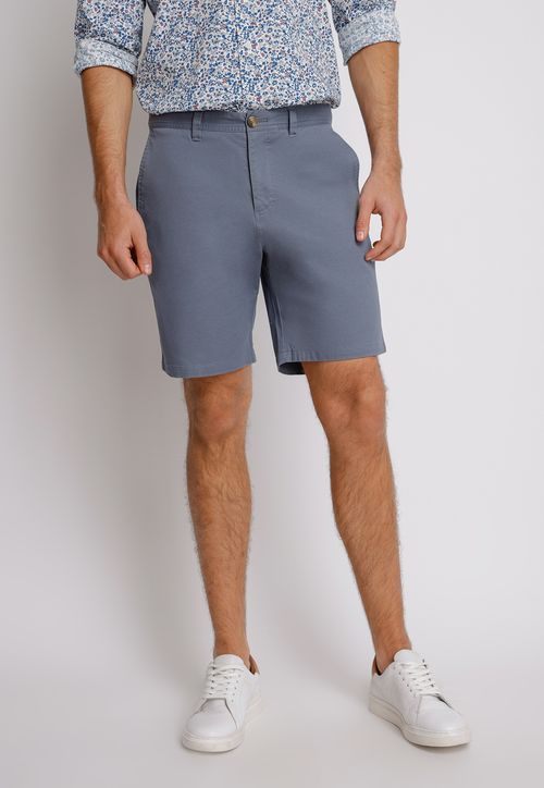 Shorts Hombre Slim Fit Valerio Algodón Petróleo