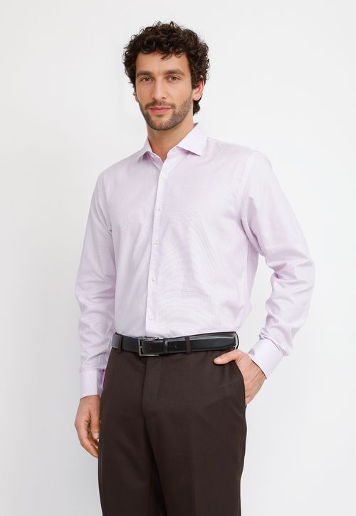 Camisa Hombre Formal Algodón Vercelli Lila