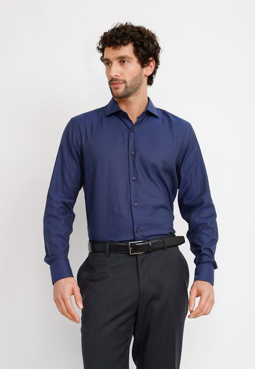 Camisa Hombre Formal Algodón Vercelli Azul Marino