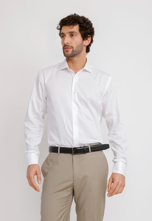 Camisa Hombre Formal Algodón Vercelli Blanco