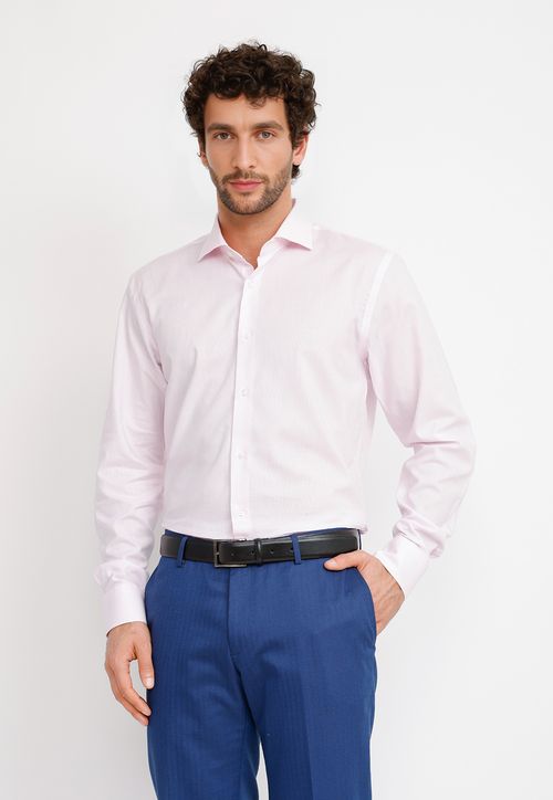 Camisa Hombre Formal Algodón Vercelli Rosado