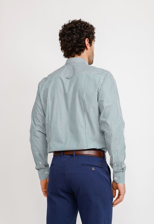 Camisa Rayada Algodón Europe Verde