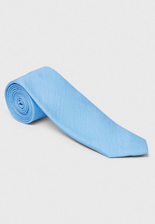 Corbata Hombre Formal Seda Liso Travel Celeste