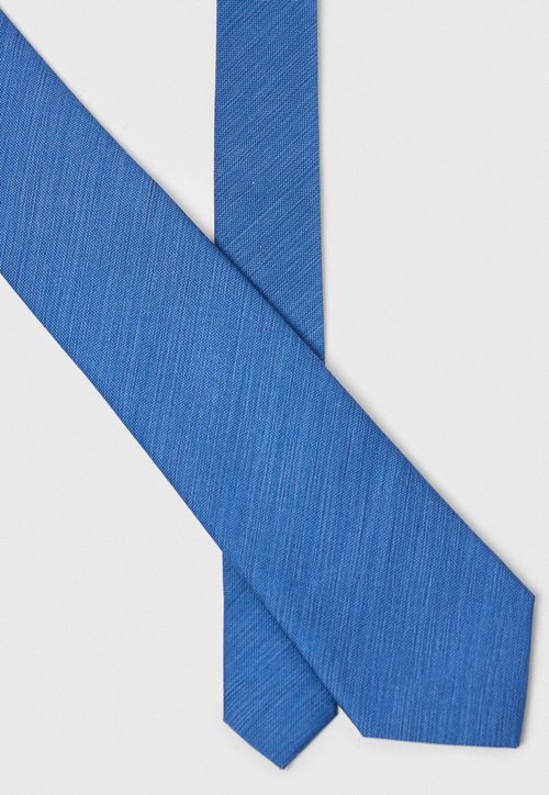 Corbata Hombre Formal Seda Liso Travel Azul