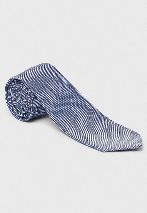 Corbata Hombre Formal Algodón Liso Travel Azul