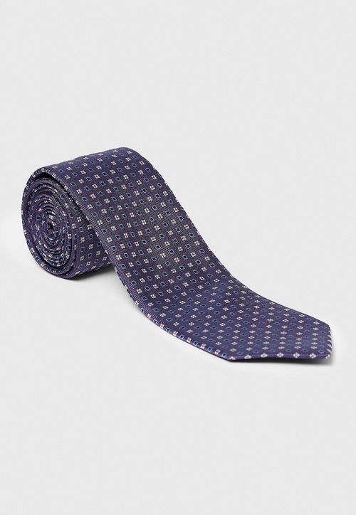 Corbata Hombre Formal Seda Microdiseño Travel Morado