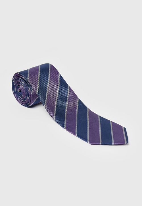 Corbata Formal Hombre Seda Rayas Classic Morado