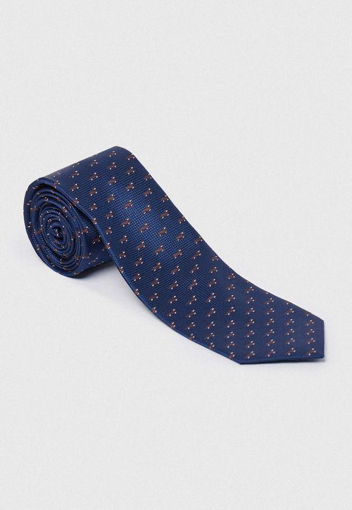 Corbata Hombre Formal Seda Fantasía Travel Azul Marino