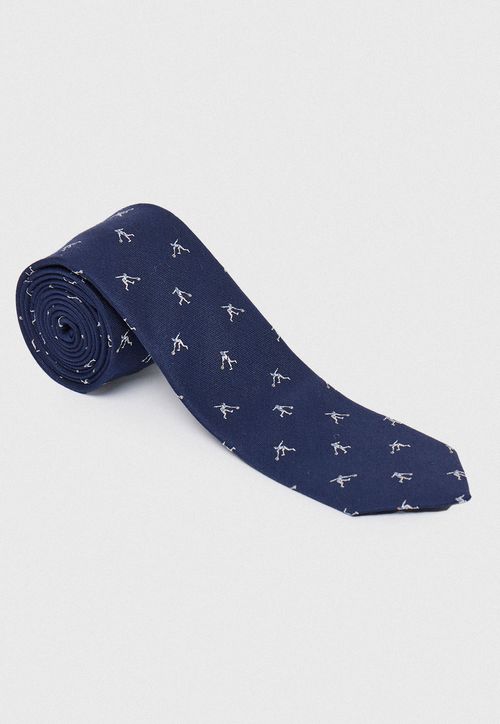 Corbata Hombre Formal Seda Fantasía Travel Azul Marino