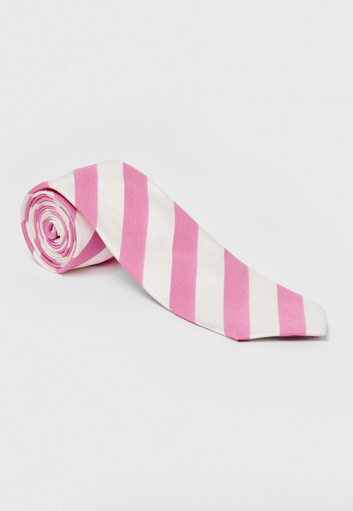 Corbata Hombre Formal Seda Rayas Travel Coral