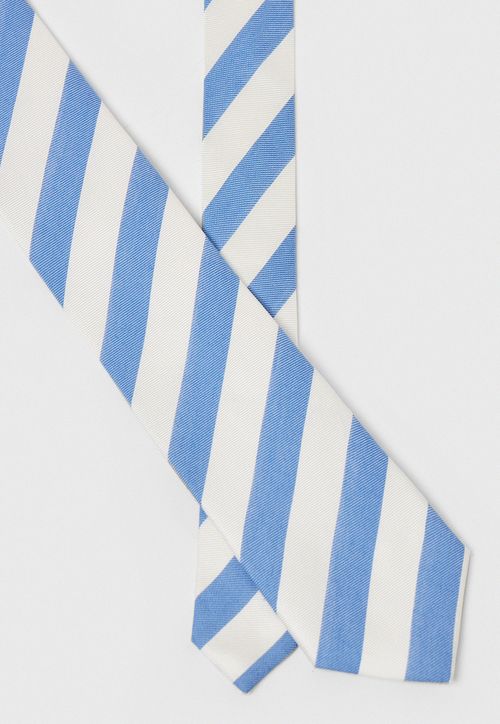 Corbata Hombre Formal Seda Rayas Travel Celeste