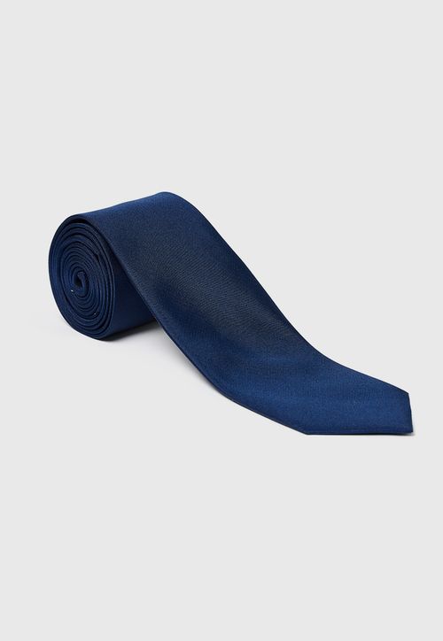 Corbata Formal Hombre Seda Lisa Classic Azul Marino