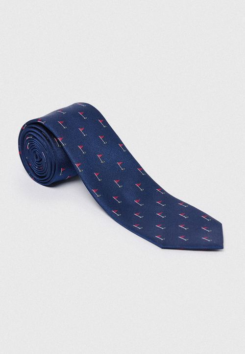 Corbata Hombre Formal Seda Fantasía Travel Azul Marino