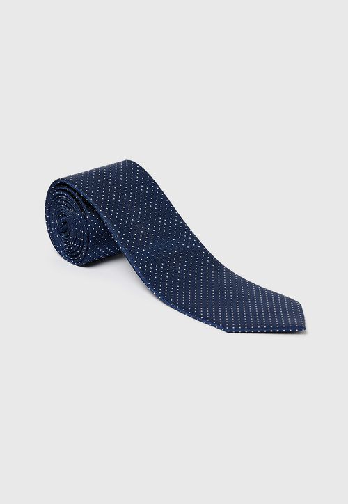 Corbata Formal Hombre Seda Microdiseño Classic Azul Marino
