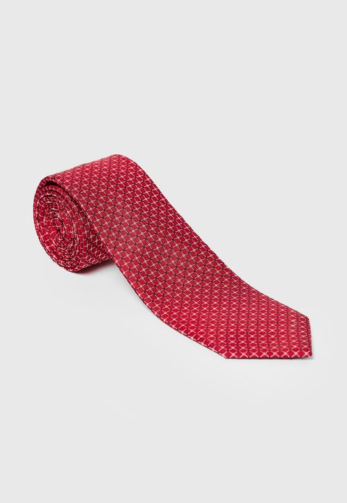 Corbata Formal Hombre Seda Microdiseño Classic Rojo