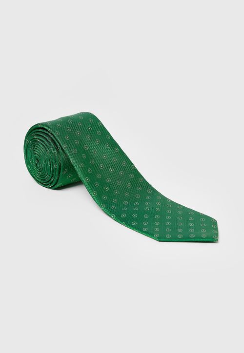 Corbata Formal Hombre Seda Microdiseño Classic Verde