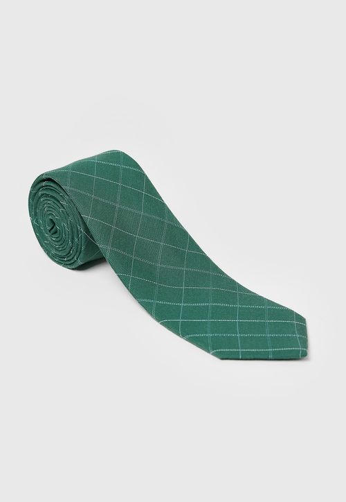 Corbata Formal Hombre Seda Cuadros Classic Verde