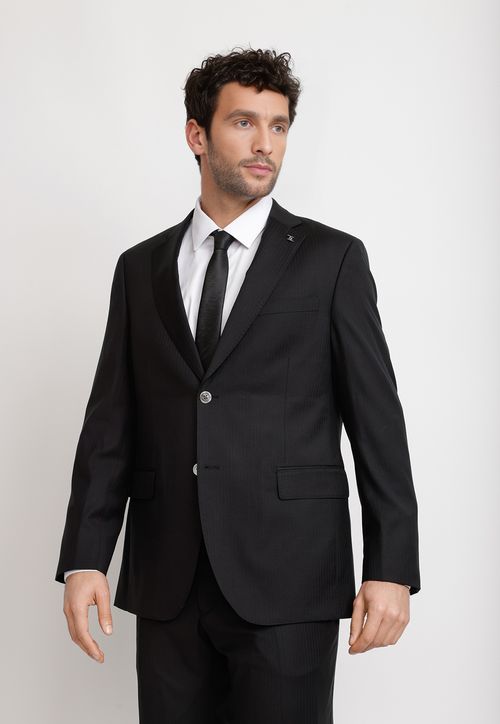 Traje Hombre Formal Lana S160'S Emerald Negro
