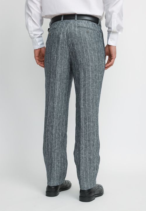 Pantalón Hombre Formal Lino Classic Azul Marino