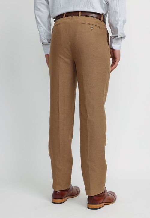 Pantalón Hombre Formal Lino Classic Camel