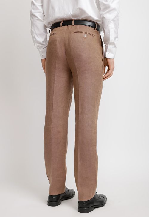 Pantalón Hombre Formal Lino Mix&Color Café