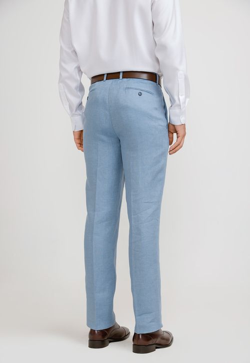 Pantalón Hombre Formal Lino Mix&Color Celeste