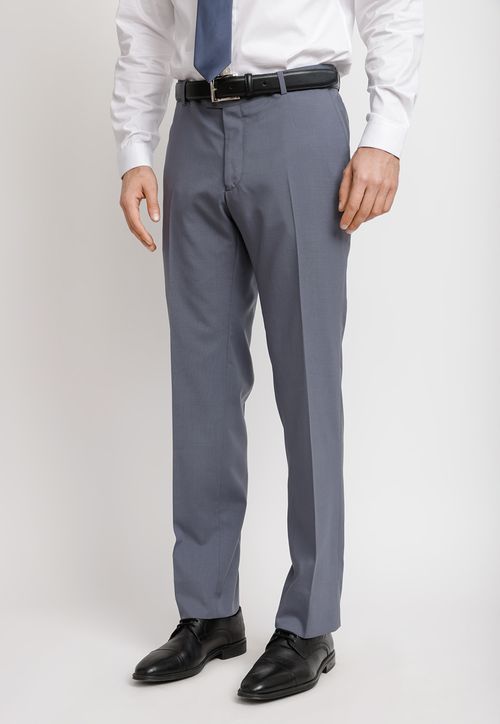 Pantalón Hombre Formal Lana S100'S Mix&Color Azul Piedra