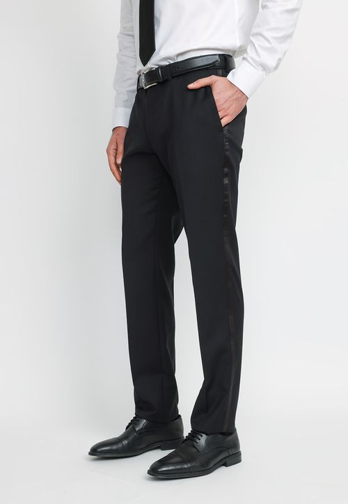Pantalón Hombre Formal Lana S100'S Smoking Negro