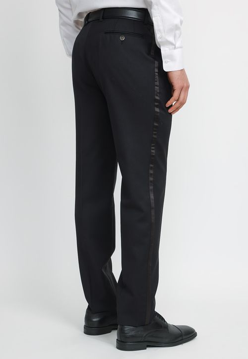 Pantalón Hombre Formal Lana S100'S Smoking Negro