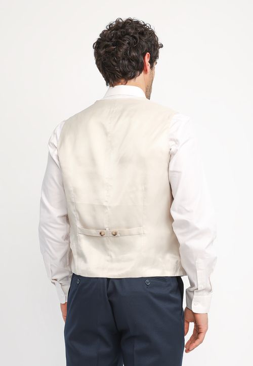 Gilet Hombre Formal Lino Classic Beige